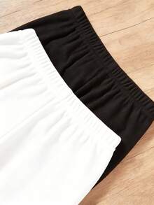 SHEIN Genkimix Kids 2pcs/Set Young BoyBlack & White Thermal Underwear Set, Long Sleeve Top And Long Pants - Multicolor - View 5