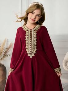 Váy dự tiệc ren thanh lịch cho bé gái tuổi mới lớn - Đỏ - Xem 7