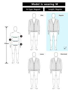 Manfinity CityGents 男士休闲度假风通勤开襟针织纽扣开衫