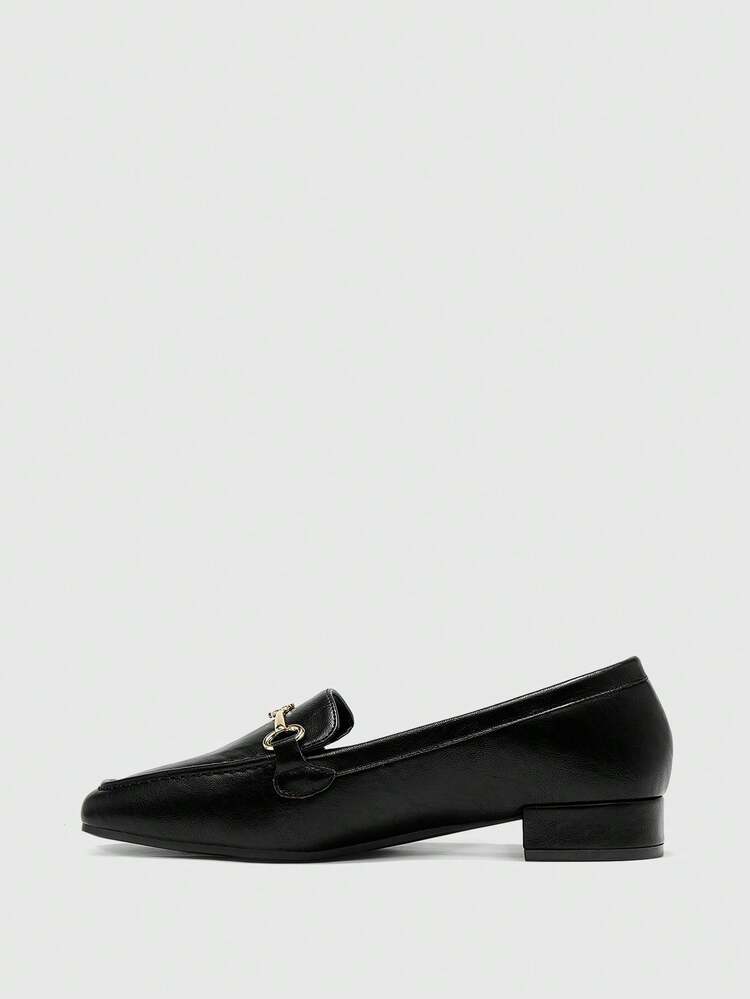 CUCCOO BIZCHIC Women's Metal Decor Casual Slip-On Loafers, Comfortable And Versatile For Daily Commute For Christmas