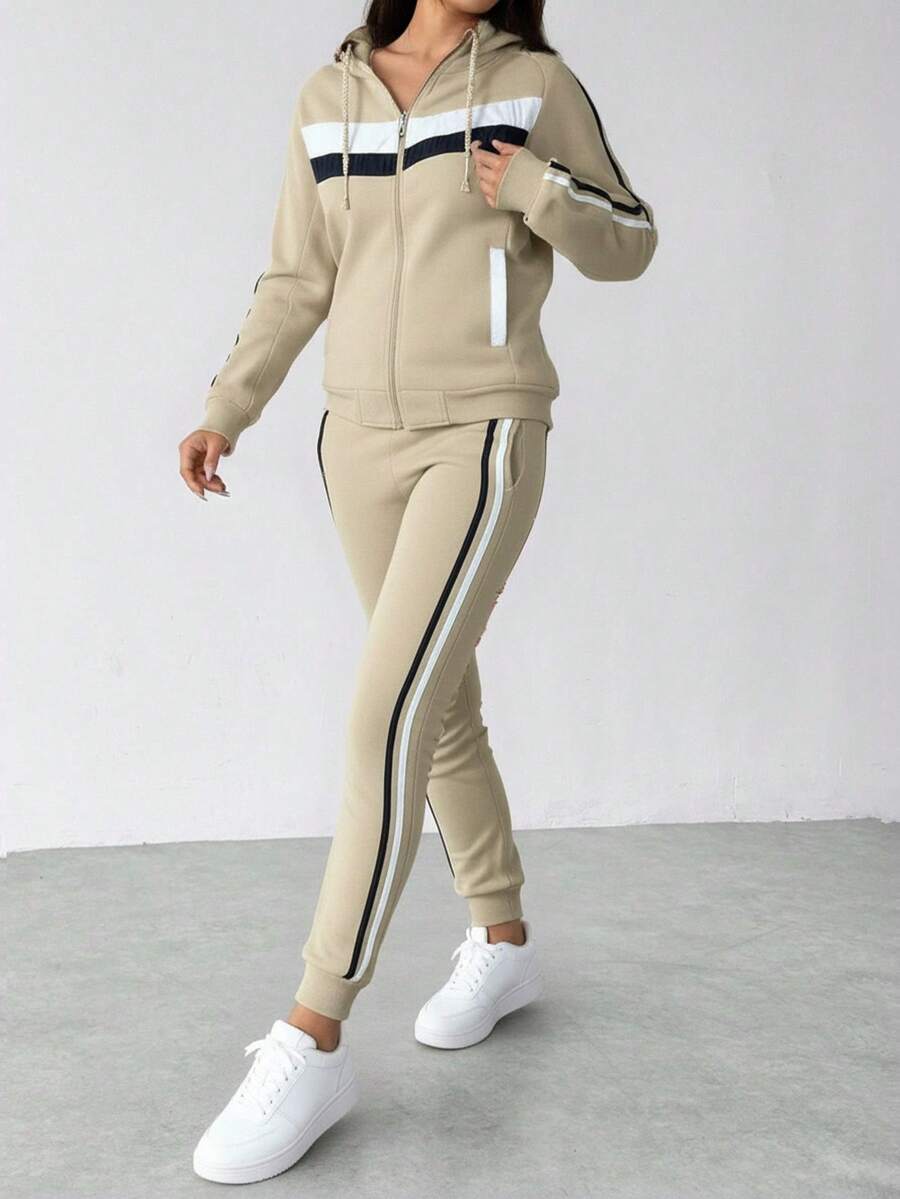 Big City Women Two-Piece Outfits - Beige - View 1
