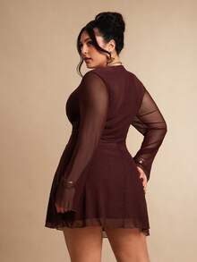 SHEIN BAE Rochie elegantă de damă Plus Size cu fundă decorativă