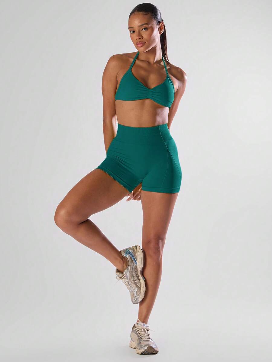 Musera Sport Celana Pendek Mini Pinggang Tinggi Nyaman untuk Aktivitas Olahraga, Lari, Klub Lari, Padel, Tenis, Pickleball, dan Kebugaran di Gym. - Teal Blue - View 1