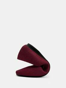 Ressula Women's Fashionable Pointed Toe Casual Flat Shoes For Daily Wear - Burgundy - View 4