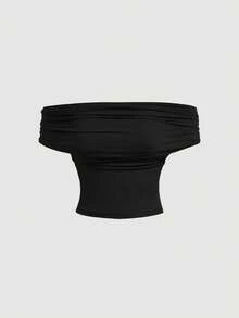 SHEIN MOD 3-Way Wear Women's Casual Solid Color Slim Fit Top For Summer, Cowl Neck Top, Off The Shoulder Top, Aesthetic Tops, Festival, Country Outfits, Beach Vacation Wear, Tea Party, Modest, Prom Top, Cute Tops, Plus Size Camisole And Tank Top