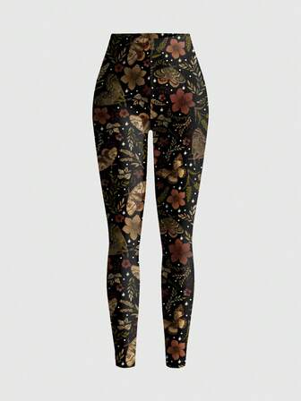 Fairycore Maple Leaf Autumn Nature Leaf Sexy Skinny Leggings For Women