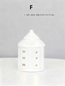 Cirelle 1 件白色陶瓷圣诞村房屋、圣诞村小雕像套装、圣诞屋、白色瓷器村庄城镇房屋、圣诞小镇场景桌面摆件 - 白色 - 查看 11