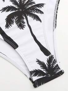 Swim Oasis Conjunto de 2 peças de Roupa de Praia Casual 2026 Nova Primavera/Verão Feminino, Maiô Estampado e Saia Longa de Tule - Preto e Branco - Visão 8