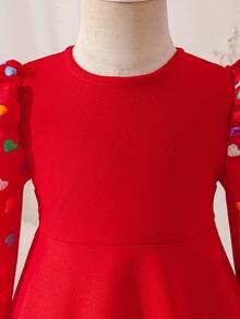 Glamorique Kids Baby Girl Dress,Red,New Year Party,Birthday Photo Clothing,Birthday Party,Bubble Skirt - Red - View 4