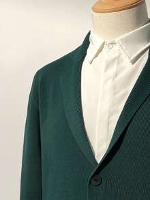Manfinity Homme Men's Solid Color Minimalist Casual Cardigan - Green - View 4