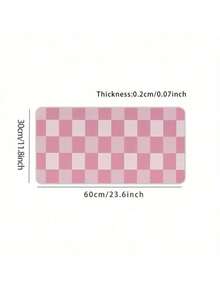 1pc Large Gaming Mouse Pad Featuring Pink Gingham Checkered Pattern Mouse Pad, Non-Sliding, Washable Keyboard Table Pad For Office And Study Accessories. - Multicolor - View 12