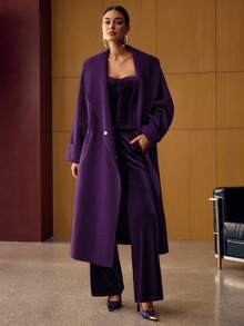 MOTF PREMIUM WOMEN'S VELVET STRUCTURED BANDEAU TOP - Violet Purple - View 7