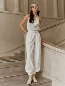 Savoree 女士时尚灯笼裤，秋季款 - 白色 - 查看 6