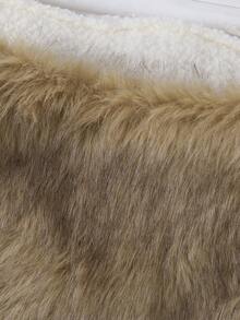 Sparklyn Teen Girl V-Neck Sleeveless Fuzzy Cardigan, Autumn - Brown - View 5