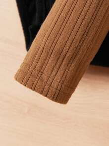 Bebé niña 3 piezas Body de cuello alto tejido de canalé - Multicolor - Ver 3