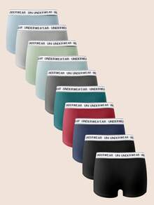 Manfinity Underwear&Sleepwear Basics 10pcs/Pack Men's Boxer Briefs, Fashionable Multi-Color Underwear - Multicolor - View 2
