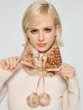 Fairycore 1pc Brown Y2K Babe Cute Adorable Deer Pattern Ombre Color Block Casual Fashionable Warm Scarf For Women, Suitable For School, Shopping, Travel, Christmas And More