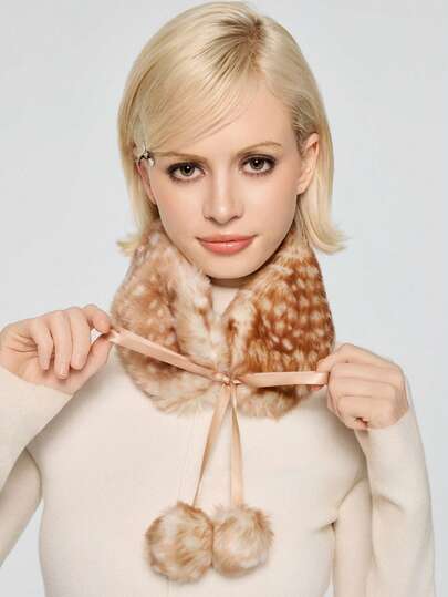 Fairycore 1pc Brown Y2K Babe Cute Adorable Deer Pattern Ombre Color Block Casual Fashionable Warm Scarf For Women, Suitable For School, Shopping, Travel, Christmas And More