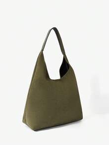 MISSGUIDED Luxury Slouchy Hobo Shoulder Bag Purse With Matching Pouch Vegan Suede Handbag Fall Winter Everyday Fashion Tote - Green - View 2