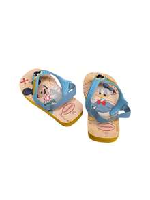 Havaianas HAV. BABY 卡通印花人字拖，休闲沙滩装 - 黃色 - 查看 5
