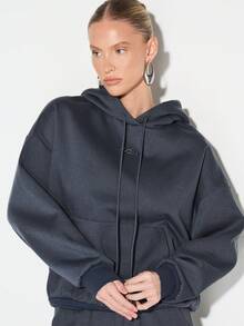 KIZN Oversized Pullover Hoodie With Centre Pocket And Drawstring Hood For Casual Fall Winter Comfort - Royal Blue - View 4