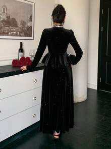 DAZY Women's Elegant Glitter Thermal Lined Top And Skirt 2 Pieces Set, Autumn/Winter