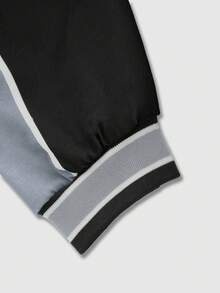 ROMWE MEN Prep Áo khoác nam tay raglan phối màu, khóa kéo thường ngày - Nhiều màu - Xem 4