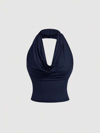 SHEIN MOD Áo nữ dáng ôm màu trơn, đa năng, thích hợp mặc 3 kiểu mùa hè, cổ đổ, trễ vai, kiểu dáng thời trang, dự lễ hội, đi biển, tiệc trà, kín đáo, dự dạ hội, áo dễ thương.