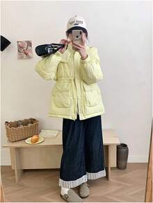 Women Winter Coats - Yellow - View 5
