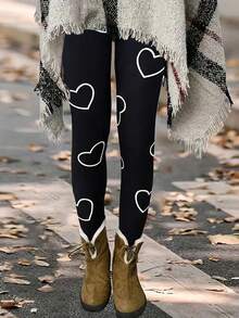 EMERY ROSE Leggings casuales de unicolor para mujer de talla grande, simples y de moda para uso diario - Multicolor - Ver 1