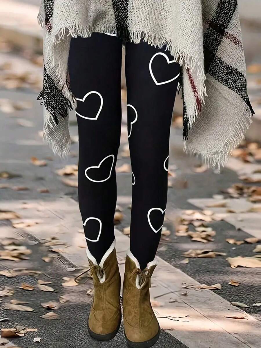 EMERY ROSE Leggings casuales de unicolor para mujer de talla grande, simples y de moda para uso diario - Multicolor - Ver 1