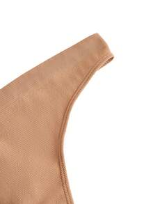 Ocili 极具弹性的无缝和亲肤中腰系带舒适纯色性感丁字裤卡其色