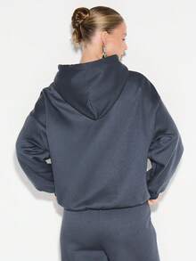 KIZN Oversized Pullover Hoodie With Centre Pocket And Drawstring Hood For Casual Fall Winter Comfort - Royal Blue - View 2