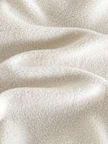 2件套新生儿柔软毛绒连体衣套装，秋冬季，可爱爱心和英文刺绣，长袖连体衣带帽子 - 杏色 - 查看 4