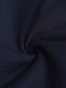 SHEIN 少女纯色撞色半开襟简约时尚卫衣，适合外出、上学、通勤、购物及其他日常场合。 - 藏蓝色 - 查看 6
