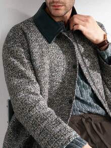 Airaco Men's Casual Fashionable Tweed Jacket, Autumn/Winter