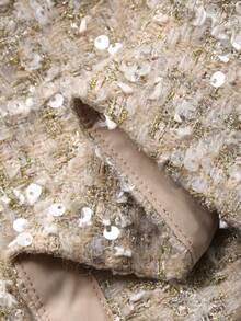 DAZY Chân váy mini ôm sát thanh lịch đính sequin dành cho nữ, thích hợp cho mùa Thu/Đông, Tết Nguyên Đán và Lễ hội Carnival. - Màu be - Xem 9