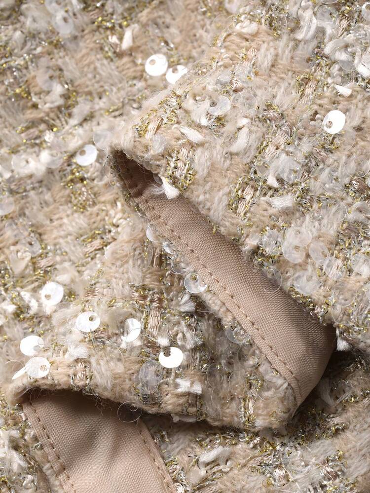 Women's Elegant Sequin Embellished Bodycon Mini Skirt, Autumn/Winter New Years Women Carnival