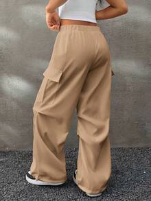 Coolane Kids 少女黑色裤子 返校季服装 母女装 韩流 Y2K 阔腿格子工装裤 足球/排球 感恩节 万圣节 圣诞节 运动裤 春/秋/冬 - 卡其色 - 查看 3