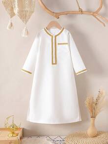 Young Boy's Long Sleeve Robe Shirt,Soft Comfortable Fabric Festival Daily Wear - White - View 3
