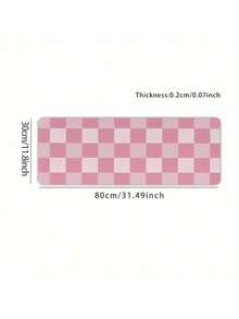 1pc Large Gaming Mouse Pad Featuring Pink Gingham Checkered Pattern Mouse Pad, Non-Sliding, Washable Keyboard Table Pad For Office And Study Accessories. - Multicolor - View 9
