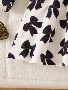 SHEIN Autumn Baby Girl Butterfly Print Pattern Full Print Cute Casual Comfortable Long Sleeve Holiday Style - Black - View 4