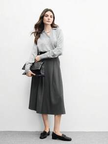 CUCCOO BIZCHIC Mocasines casuales de mujer con diseño de hebilla y punta cuadrada - Negro - Ver 6