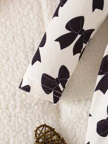 SHEIN Autumn Baby Girl Butterfly Print Pattern Full Print Cute Casual Comfortable Long Sleeve Holiday Style - Black - View 5