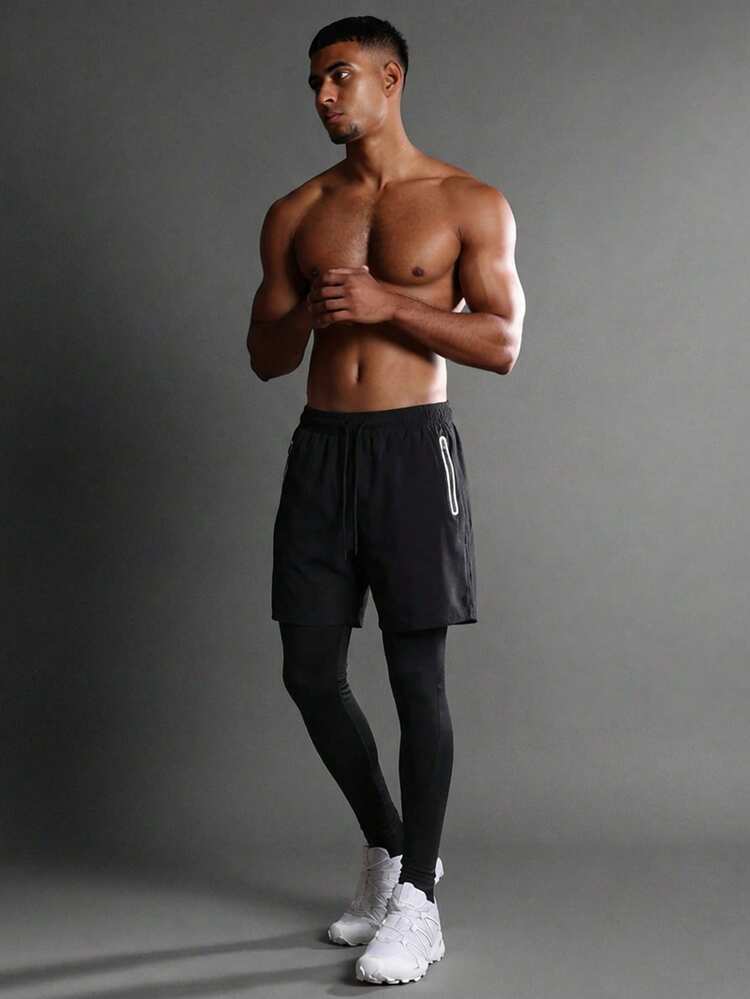Compression Tights With Athletic Shorts