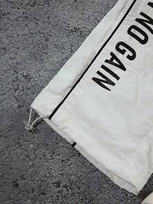 Sport MetroGents Quần thể thao cạp rút họa tiết chữ và tạ cho nam - trắng - Xem 4