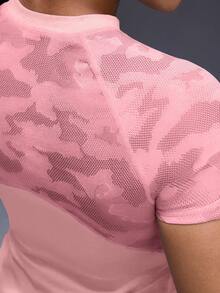 Powerista Áo thun thể thao cổ tròn tay raglan thoáng khí cho nữ, mùa hè - Hồng - Xem 3