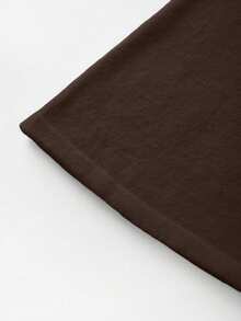 SHEIN Franclia New Autumn V-Neck Waist Cinched Knitted A-Line Dress, Elegant And Intellectual - Chocolate Brown - View 6