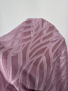 Modelyn Vestido mini con mangas abullonadas y cintura ceñida, diseño francés para mujeres - Morado - Ver 6