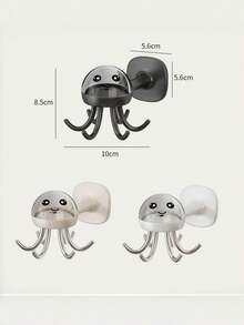 Zazumi Octopus Rotating Hooks No Drill Wall Mounted Storage Rack Strong Adhesive Multi Functional Organizer For Kitchen Bathroom Office Christmas Stocking Fillers Holiday Gift Ideas Scandinavian Style Must Haves - Multicolor - View 4